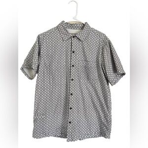 California Cowboy High Water Shirt Mens Size Small White Geometric Terry Lined